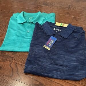 2/$15 Haggar Men's Short Sleeve Shirt- Size L- Quick Dry- 1 NWT